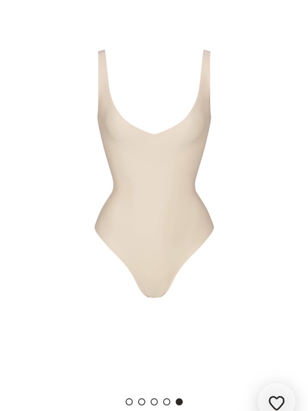 SKIMS Beige V-Neck Sculpting Bodysuit